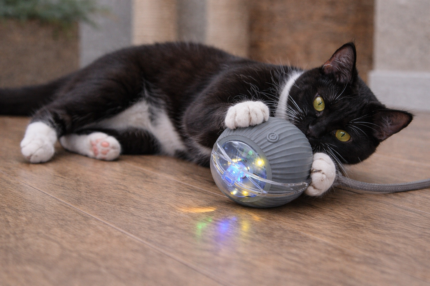LunLux GlowSpin Cat Ball